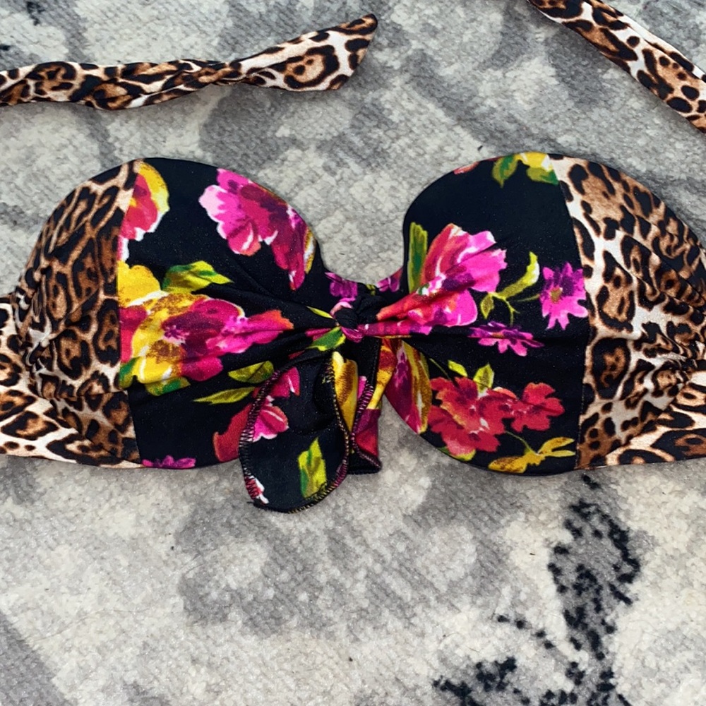 Victoria Secret Swim floral and leopard top